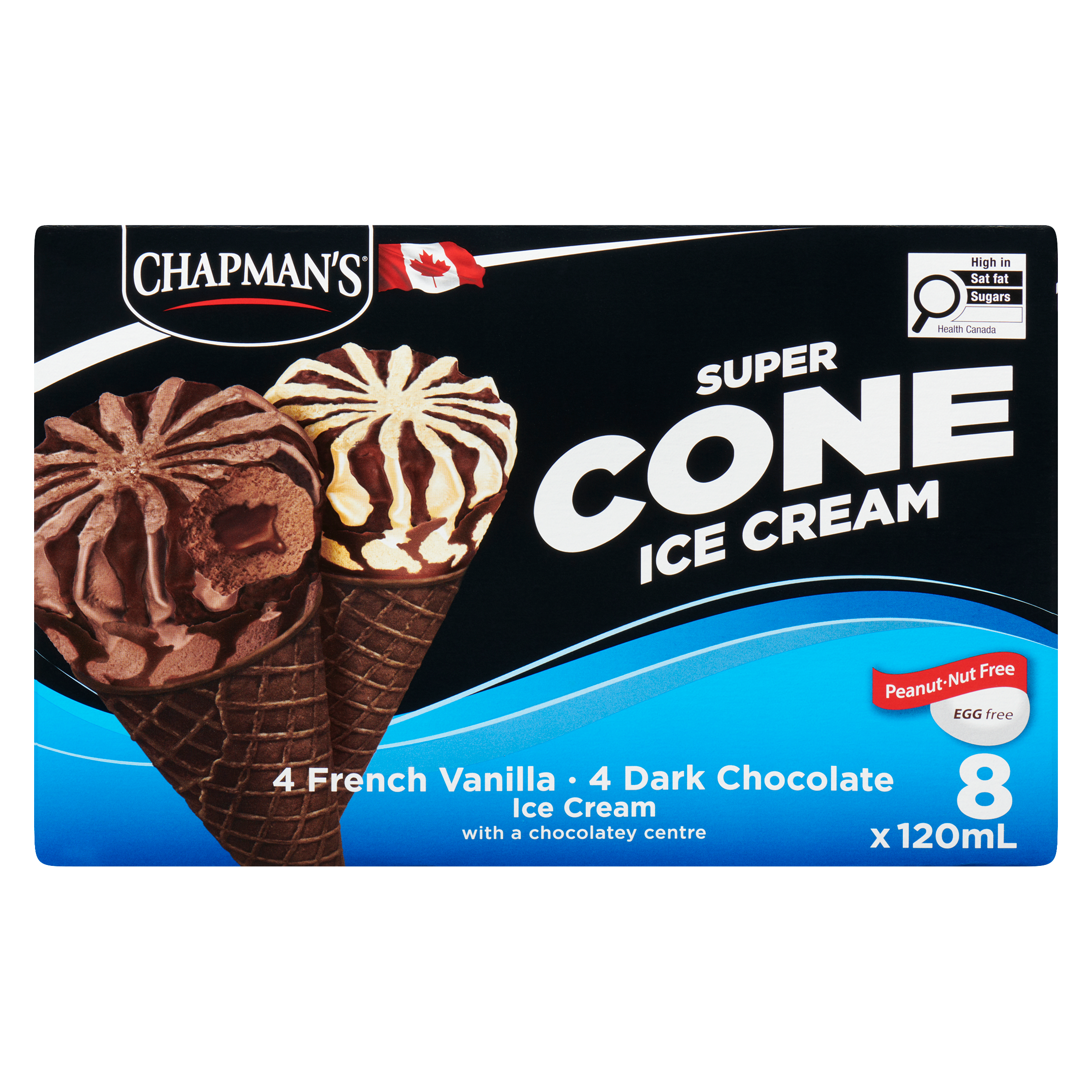 Chapmans Super Cone French Vanilla & Dark Chocolate Ice Cream