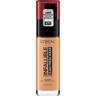 L'Oreal Paris Foundation Infallible Fresh Wear 24HR, Lightweight, Longwear, Breathable Formula, Sun Biege 30 ml, $78.30/100ml