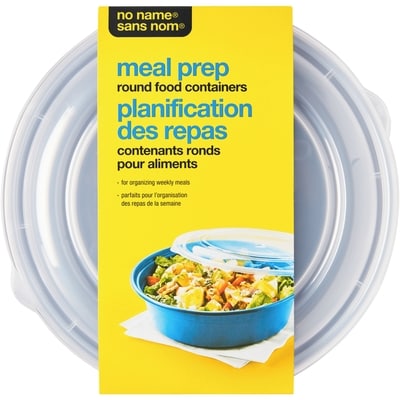 Sans Nom Contenant rond pour préparation de repas, 10 pièces, bleu 1 ea, 0,80 $/1ch