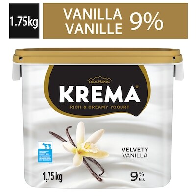 Olympic Yogourt krema à la vanille 9 % 1.75 kg, 0,80 $/100g