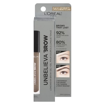 L'Oreal Paris Unbelievabrow Longwear Waterproof Brow Gel, Light Brunette 3.2 ml, $577.81/100ml