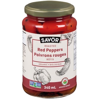 Savor Organic Roasted Red Peppers    340 ml, $1.91/100ml