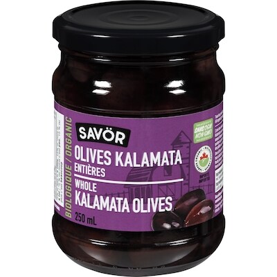 Savor Kalamata Olives Whole     250 ml, $2.40/100ml