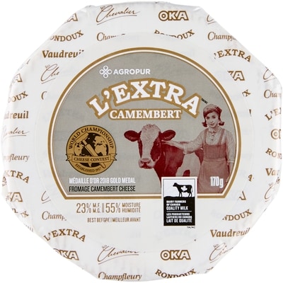 L’Extra Fromage Grand camembert, L’Extra 47,90 $/1kg 21,73 $/1lb
