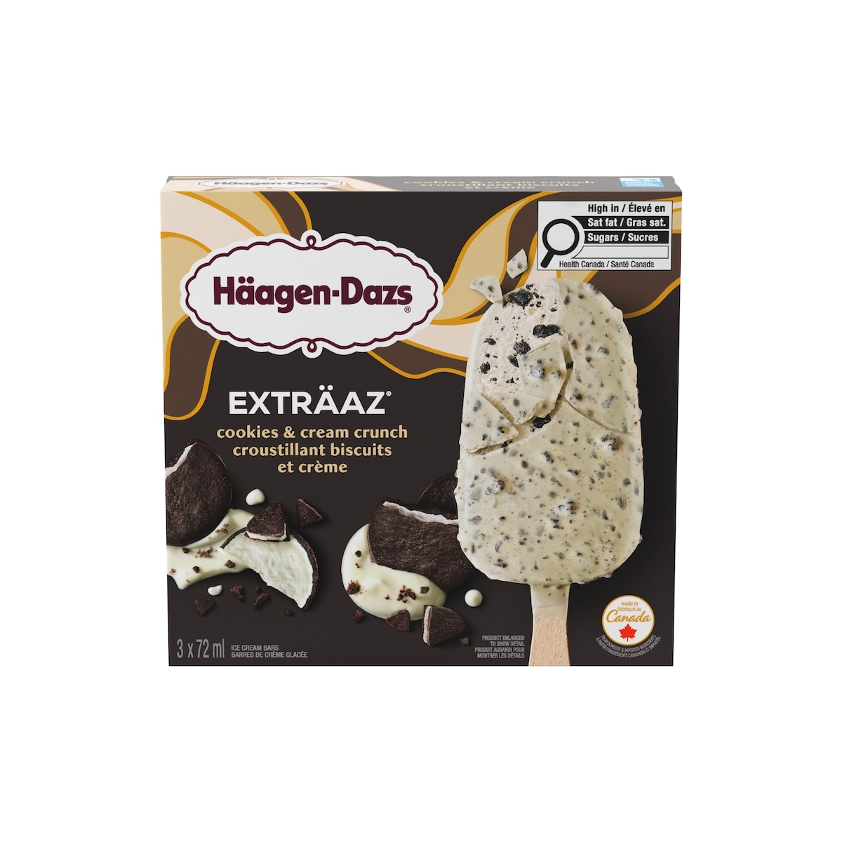 Häagen-Dazs Barre de crème glacée exträaz croustillant biscuits et crème 3x72.0 ml, 3,24 $/100ml