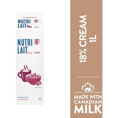 Nutrilait 18% Table Cream 1 l, $0.70/100ml