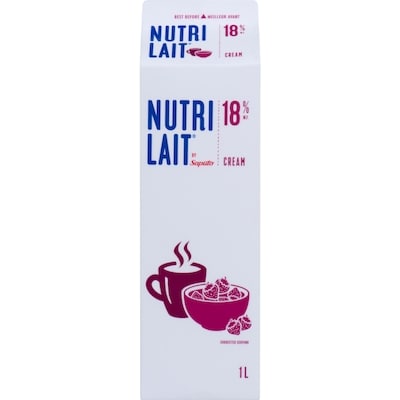 Nutrilait Crème de table 18 % 1 l, 0,65 $/100ml