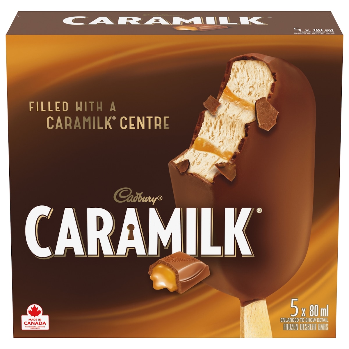 Cadbury Barres de dessert glacé 5x80.0 ml, 2,12 $/100ml