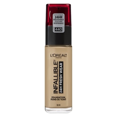 Foundation Infallible Fresh Wear 24HR, Lightweight, Longwear, Breathable Formula, Natural Rose (440)