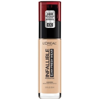 L’Oréal Fond de teint Infallible Fresh Wear 24HR, léger, longue tenue, formule respirable, ivoire chamois 30 ml, 78,40 $/100ml