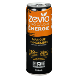 Zavia Boisson énergisante sans sucre, mangue-gingembre 355 ml, 0,70 $/100ml