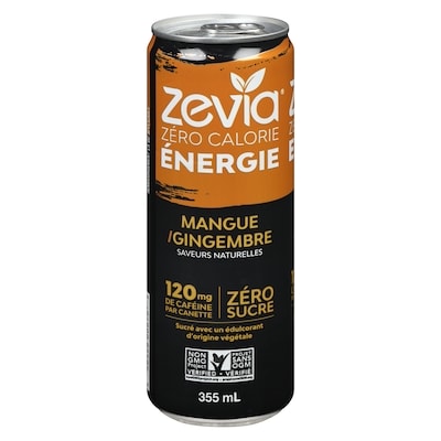 Zavia Boisson énergisante sans sucre, mangue-gingembre 355 ml, 0,93 $/100ml