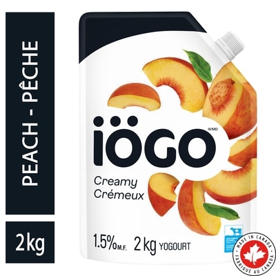 IOGO Peach Yogurt Pouch 1.5% 2 kg, $0.50/100g