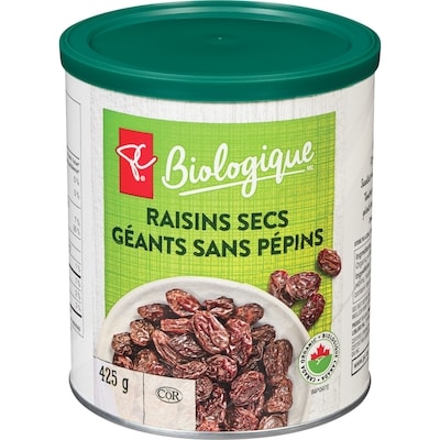 PC Biologique Boîte De Raisins Secs Géants 425 g, 2,00 $/100g