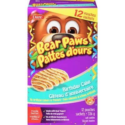 Dare Bear Paws Birthday Cake Cookies 337 g, $1.48/100g