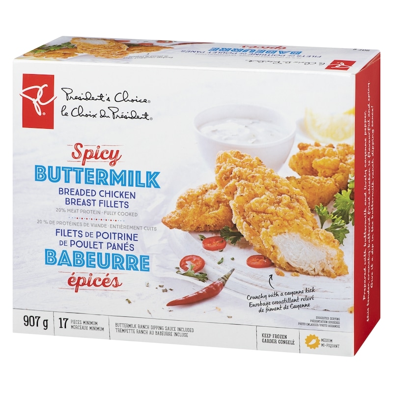 Breaded Chicken Breast Fillets Spicy Buttermilk Medium 17 Pieces Minimum