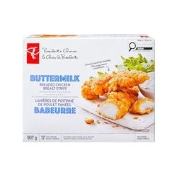le Choix du Président Lanières de poitrine de poulet panées au babeurre 907 g, 2,43 $/100g