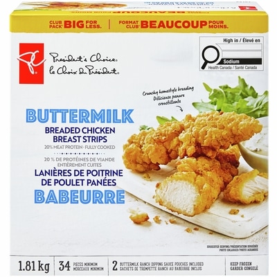 President's Choice Club Pack Fully Cooked Buttermilk Chicken Breast Fillets 1.81 kg, $2.10/100g