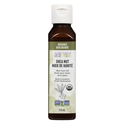 Aura Cacia Huile de soin pour la peau biologique nourrissante, noix de karité 118 ml, 11,01 $/100ml