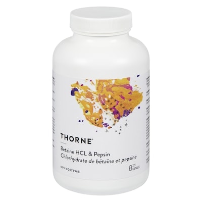 Thorne Betaine Hcl & Pepsin 225 ea, $0.26/1ea