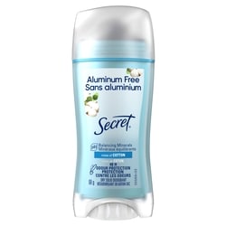 Secret Désodorisant sans aluminium, Coton 68 g, 11,03 $/100g