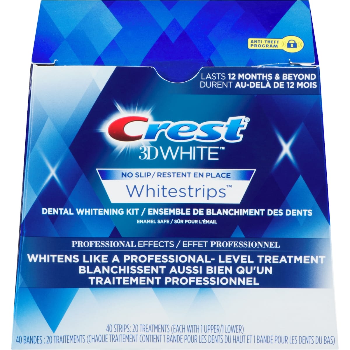 Crest Bandes pour un effet professionnel Whitestrips 3D White 20 ea, 4,25 $/1ch