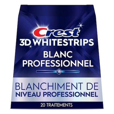 Crest Ensemble de blanchiment des dents à domicile 3D Whitestrips Blanc professionnel, 20 traitements, 18 niveaux plus blanches 20 ea, 4,25 $/1ch