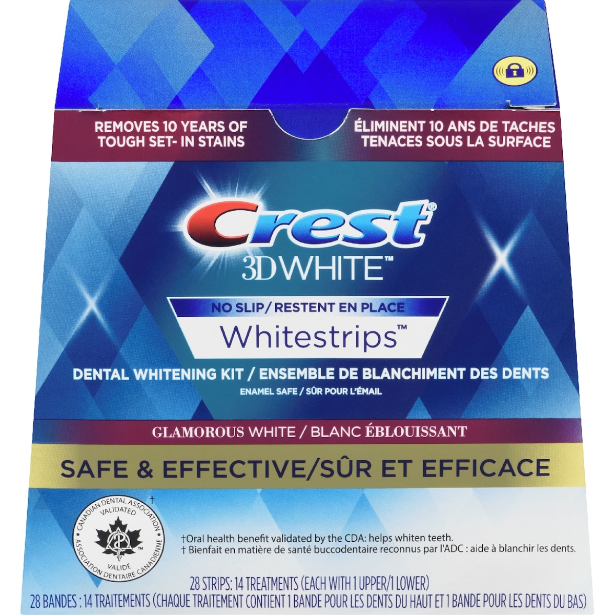 Crest 3D White Whitestrips – Bandes blanchissantes Blanc eblouissant  14 ea, 4,07 $/1ch