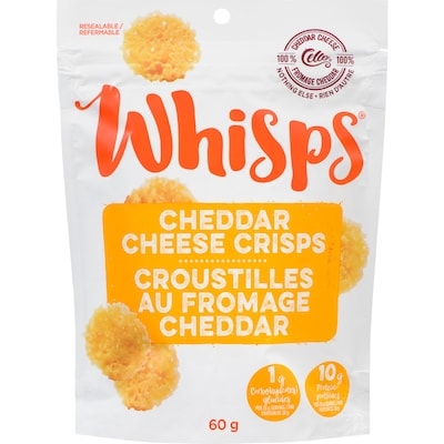 Whisps Cheddar Cheese Crisps     60 g, $9.98/100g
