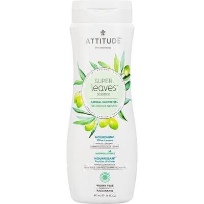 Attitude Gel douche naturel Super Leaves Nourissant, feuilles d’olivier 473 ml, 2,11 $/100ml
