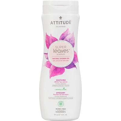 Attitude Gel douche naturel Super Leaves Apaisant, feuilles de thé blanc 473 ml, 2,11 $/100ml