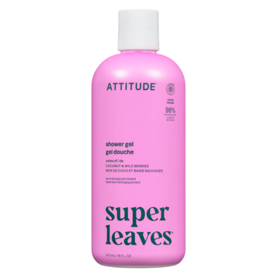 Attitude Gel douche naturel Super Leaves Apaisant, feuilles de thé blanc 473 ml, 2,75 $/100ml
