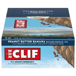 Clif Barres énergétiques Beurre d’arachide, banane et chocolat noir (emballage de 12) 12x68.0 g, 2,20 $/100g