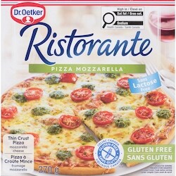 Dr. Oetker Ristorante Pizza mozzarella sans gluten et sans lactose 370 g, 2,84 $/100g