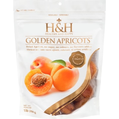 H and H Abricot doré 454 g, 2,64 $/100g