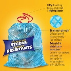 Glad Blue Recycling Bags - Tall 45 Litres - ForceFlex, Drawstring