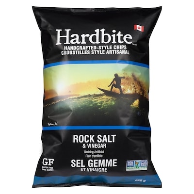 Hardbite Handcrafted Style Chips, Rock Salt and Vinegar 625 g, $1.60/100g