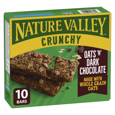 Nature Valley Crunchy Granola Bars, Oats 'n Dark Chocolate, 5 ct, 10 bars 210 g, $1.79/100g