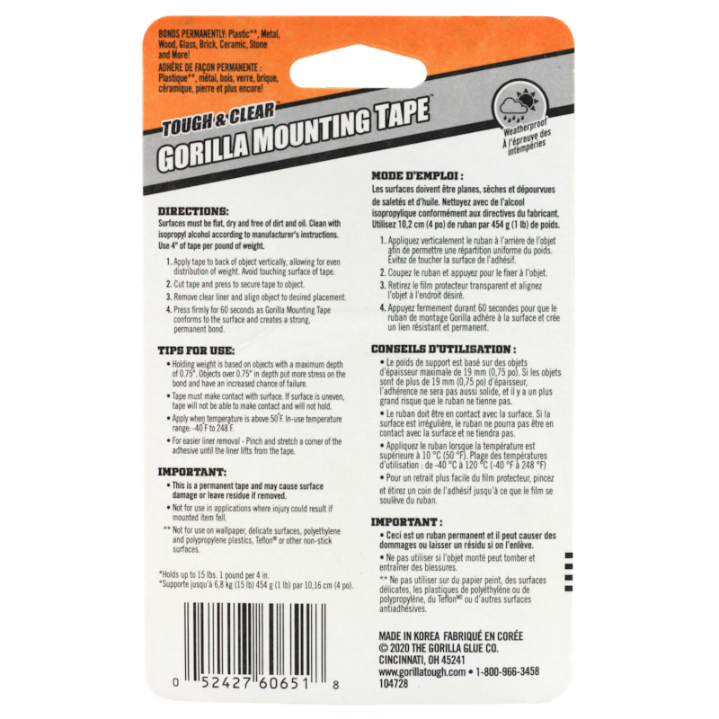 Tough and Clear Mounting Tape