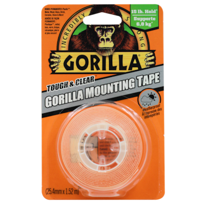 Gorilla Ruban adhésif de montage robuste et transparent 1 ea, 9,00 $/1ch