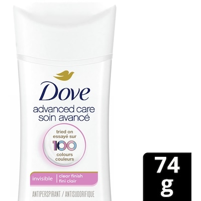 Dove Advanced Care Invisible Antiperspirant Stick Clear Finish 74 g, $10.81/100g