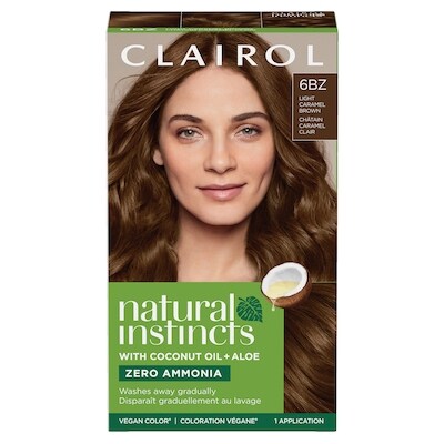 Clairol Natural Instincts 6BZ Châtain Caramel Clair, Coloration demi-permanente sans ammoniaque 1 ea, 13,49 $/1ch