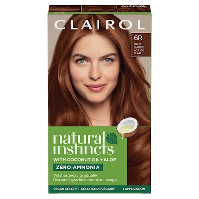 Clairol Natural Instincts 6R Light Auburn, Ammonia Free Demi-Permanent Hair Color, Vegan Hair Dye 1 ea, $12.99/1ea