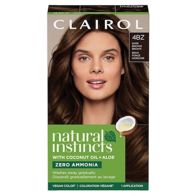 Clairol Natural Instincts 4BZ Brun Foncé Mordoré, Coloration demi-permanente sans ammoniaque 1 ea, 9,00 $/1ch