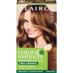Natural Instincts 6G Light Golden Brown, Ammonia Free Demi-Permanent Hair Color, Vegan Hair Dye