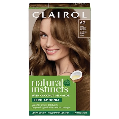 Clairol Natural Instincts 6G Châtain Clair Doré, Coloration demi-permanente sans ammoniaque 1 ea, 9,00 $/1ch