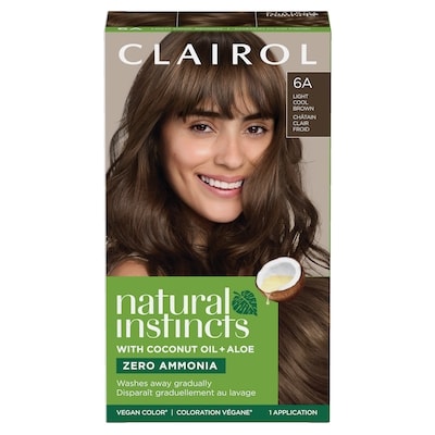 Clairol Natural Instincts 6A Châtain Clair Froid, Coloration demi-permanente sans ammoniaque 1 ea, 9,00 $/1ch