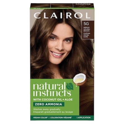 Clairol Natural Instincts 5G Châtain Moyen Doré, Coloration demi-permanente sans ammoniaque 1 ea, 9,00 $/1ch