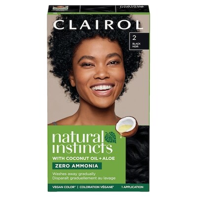 Clairol Natural Instincts 2 Noir, Coloration demi-permanente sans ammoniaque 1 ea, 8,00 $/1ch