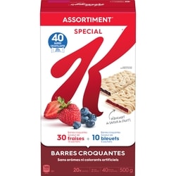Kellogg’s Special K Barres de céréales Special K, deux saveurs 500 g, 2,60 $/100g